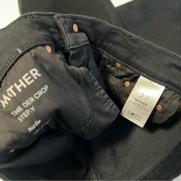 Mother Sz 27 The Insider Crop Step Fray  Jeans in Not Guilty Black - Picture 9 of 14